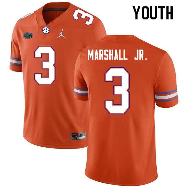 Youth NCAA Florida Gators Jason Marshall Jr. #3 Stitched Authentic Nike Orange College Football Jersey VCY5265PH